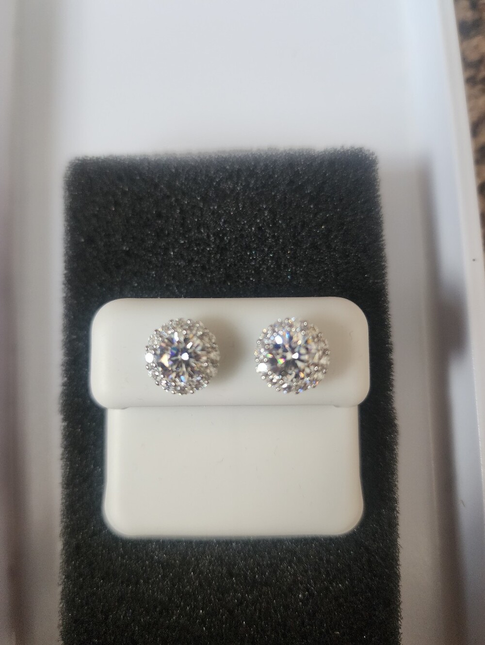 Classic Sparkle Halo Stud Earrings in Silver-Tone #19
